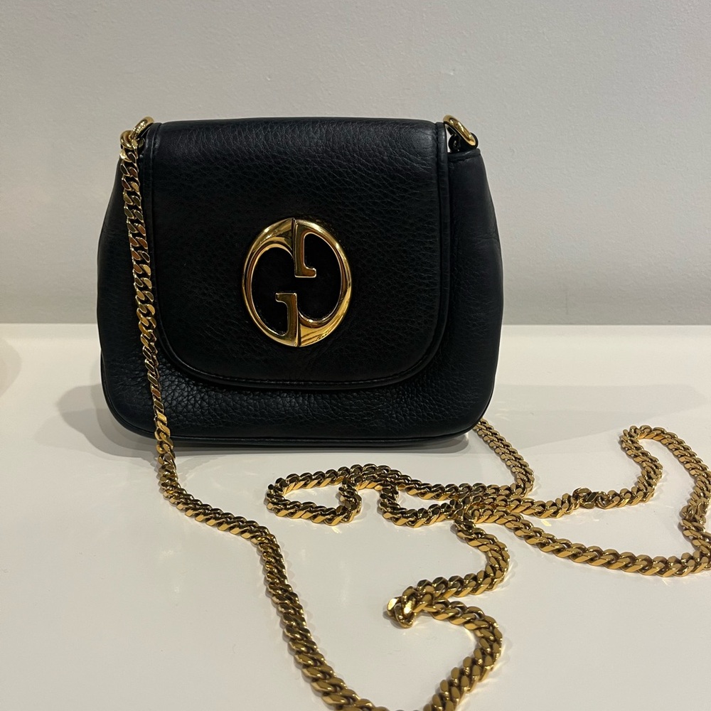 Like new 1973 black Gucci bag